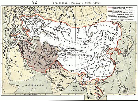 Click to enlarge - Map of the Mongol Empire 1300 - 1405