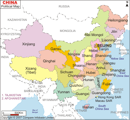 Political Map of China 2009