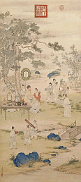 Image: Emperor Qianlong Viewing Paintings