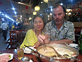 Image: Mongolian hotpot, and a new style, yummie! Pictured, Jim and Duma. - Click to Enlarge